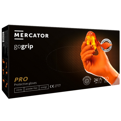 Mercator Medical Rękawiczki nitrylowe pomarańczowe gogrip orange S 50 szt.