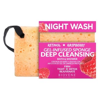 Biovene Night Wash głęboko oczyszczająca gąbka z retinolem i żelem malinowym 75g