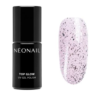 NeoNail Top Glow top hybrydowy Silver Flakes 7.2ml