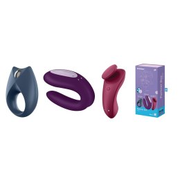 Partner Box 3 zestaw Royal One Ring Vibrator + Double Joy Partner Vibrator + Sexy Secret Panty Vibrator Satisfyer
