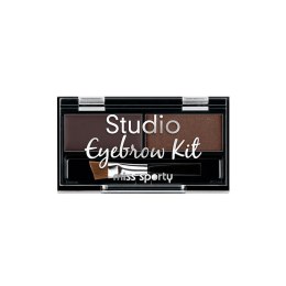 Studio Eyebrow Kit paleta do makijażu brwi 001 Medium Brown 1.1g Miss Sporty