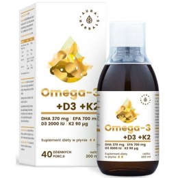 Omega 3 + D3 + K2mk7 suplement diety w płynie 200ml Aura Herbals