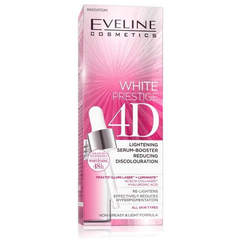 Eveline Cosmetics White Prestige 4D rozjaśniające serum-booster redukujące przebarwienia 18ml Eveline Cosmetics White Prestige 4D rozjaśniające serum-booster redukujące przebarwienia 18ml