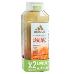 Active Skin & Mind Energy Kick żel pod prysznic dla kobiet 2x400ml Adidas