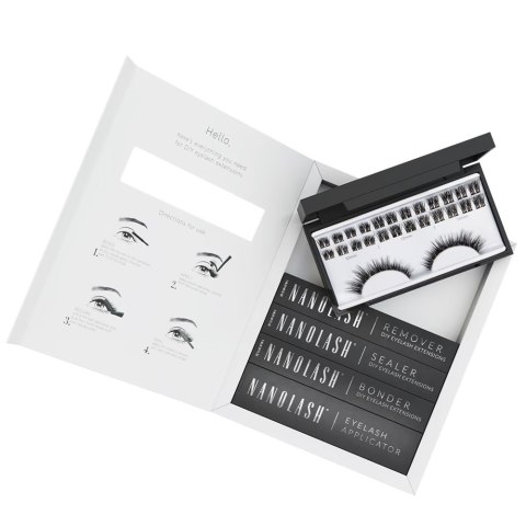 Nanolash DIY Extensions Starter Kit zestaw sztuczne rzęsy 10.12.14mm Heartbreaker 36szt. + bonder do rzęs 5ml + sealer do rzęs 5ml + apli Nanolash DIY Extensions Starter Kit zestaw sztuczne rzęsy 10.12.14mm Heartbreaker 36szt. + bonder do rzęs 5ml + sealer do rzęs 5ml + apli