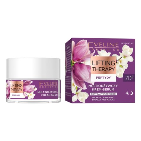 Eveline Cosmetics Lifting Therapy Peptydy multiodżywczy krem-serum 70+ 50ml Eveline Cosmetics Lifting Therapy Peptydy multiodżywczy krem-serum 70+ 50ml