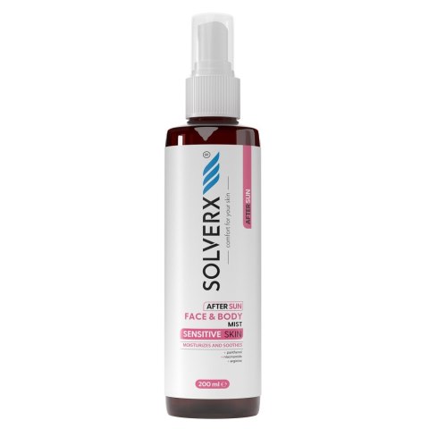 SOLVERX Sensitive Skin After Sun kojąca mgiełka do twarzy i ciała 200ml SOLVERX Sensitive Skin After Sun kojąca mgiełka do twarzy i ciała 200ml