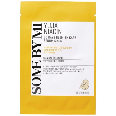 Some By Mi Yuja Niacin Blemish Care Serum Mask rozjaśniająca maska-serum w płachcie 25g