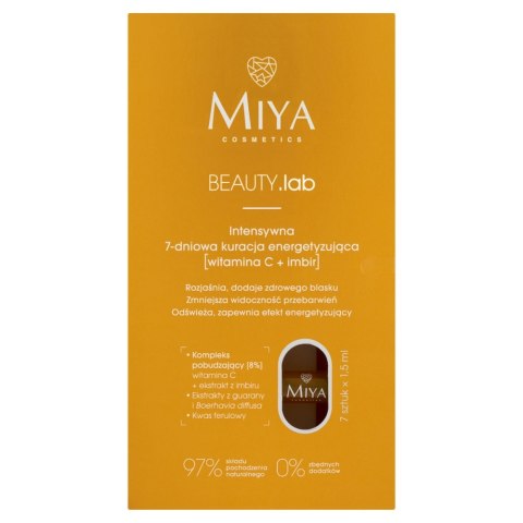 Miya Cosmetics BEAUTY.lab intensywna 7-dniowa kuracja energetyzująca &lsqb;witamina C + imbir&rsqb; 7x1.5ml