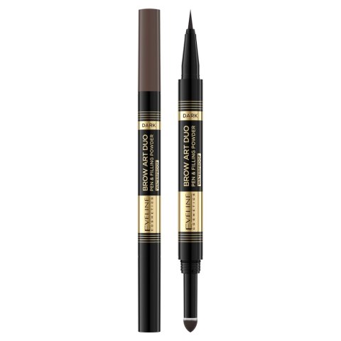 Eveline Cosmetics Brow Art Duo pisak i puder do brwi 2w1 Dark