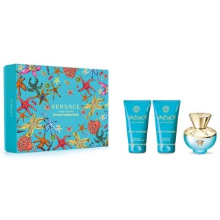 Versace Dylan Turquoise Pour Femme zestaw woda toaletowa spray 50ml + żel pod prysznic 50ml + żel do ciała 50ml