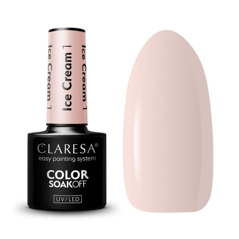 Claresa Soak Off UV/LED Ice Cream lakier hybrydowy 1 5g Claresa Soak Off UV/LED Ice Cream lakier hybrydowy 1 5g