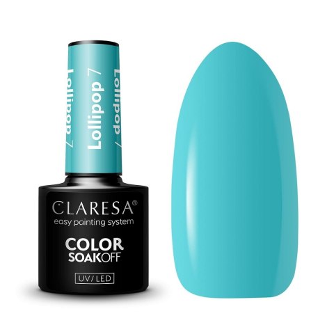 Claresa Soak Off UV/LED Lollipop lakier hybrydowy 7 5g Claresa Soak Off UV/LED Lollipop lakier hybrydowy 7 5g