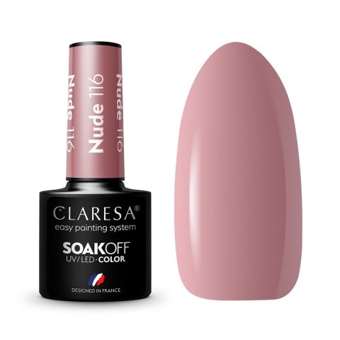 Claresa Soak Off UV/LED Nude lakier hybrydowy 116 5g Claresa Soak Off UV/LED Nude lakier hybrydowy 116 5g