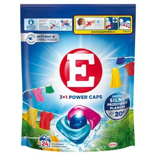 E 3+1 Power Caps kapsułki do prania kolorowych i ciemnych tkanin 24szt.