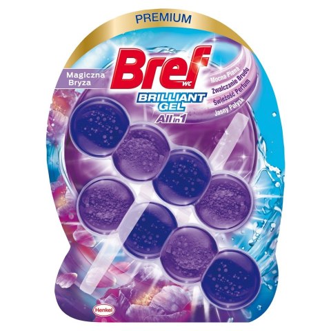 Bref Brilliant Gel All in 1 zawieszka myjąco-zapachowa do muszli Magiczna Bryza 2x42g