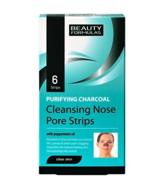 Beauty Formulas Clear Skin Purifying Charcoal Cleansing Nose Pore Strips głęboko oczyszczające paski na nos 6szt.