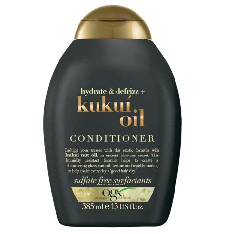 OGX Hydrate & Defrizz + Kukui Oil Conditioner odżywka nawilżająca z olejkiem z orzechów kukui 385ml