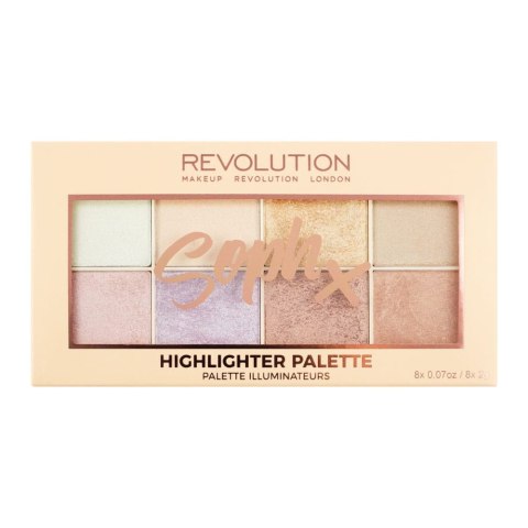 Makeup Revolution SophX Highlighter Palette paleta rozświetlaczy 8x2.5g