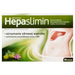 Suplement diety wspierający utrzymanie zdrowej wątroby 30 tabletek Hepaslimin