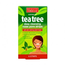 Tea Tree Deep Cleansing Nose Pore Strips głęboko oczyszczające paski na nos 6szt. Beauty Formulas