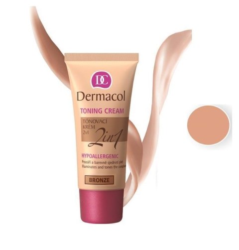 Dermacol Toning Cream 2in1 Hypoallergenic krem nawilżający i podkład do twarzy Bronze 30ml