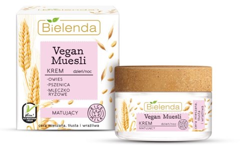 Bielenda Vegan Muesli Matte Cream krem matujący do cery tłustej. mieszanej i wrażliwej na dzień i na noc 50ml