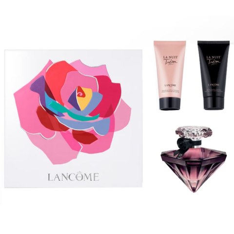 La Nuit Tresor zestaw woda perfumowana spray 50ml + balsam do ciała 50ml + żel pod prysznic 50ml Lancome