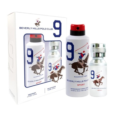 Beverly Hills Polo Club Men Sport Nine zestaw woda toaletowa spray 100ml + dezodorant spray 175ml