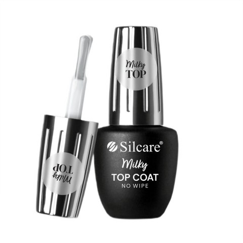 Silcare Top Coat Milky No Wipe top do lakierów hybrydowych 9ml