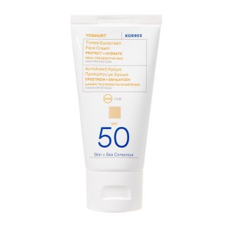 Korres Yoghurt Tinted Sunscreen Face Cream koloryzujący krem ochronny do twarzy SPF50 Nude 50ml