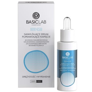 BasicLab Esteticus nawilżające serum poprawiające napięcie z 4% kwasu hialuronowego i 25% kompleksu peptydów biomimetycznych Sprężystość 