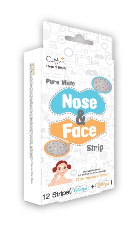 Cettua Pure White Nose & Face Strip 12 paski oczyszczające na twarz 12 sztuk