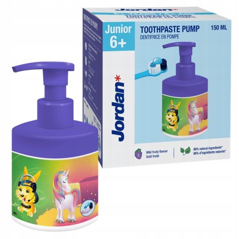 Jordan Junior pasta do zębów dla dzieci z pompką 6+ 150ml Jordan Junior pasta do zębów dla dzieci z pompką 6+ 150ml
