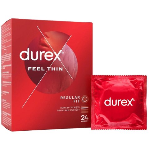 Durex Feel Thin Classic cienkie prezerwatywy lateksowe 24szt