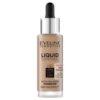 Eveline Cosmetics Liquid Control HD matujący podkład do twarzy z niacynamidem 060 Sunny Beige 32ml