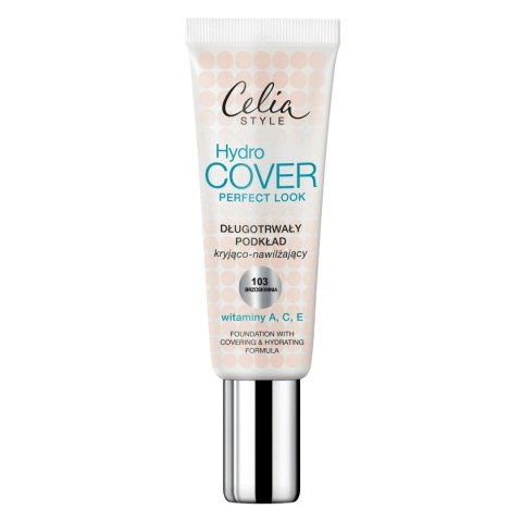 Celia Hydro Cover Perfect Look Foundation długotrwały podkład kryjąco-nawilżający 103 Brzoskwinia 30ml Celia Hydro Cover Perfect Look Foundation długotrwały podkład kryjąco-nawilżający 103 Brzoskwinia 30ml