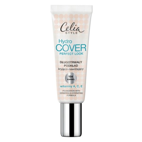 Celia Hydro Cover Perfect Look Foundation długotrwały podkład kryjąco-nawilżający 104 Karmel 30ml