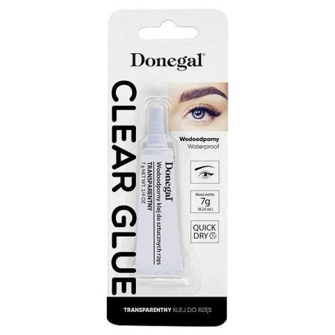 Donegal Clear Glue wodoodporny klej do rzęs Transparentny 7g