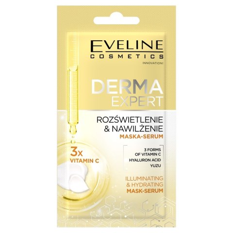 Eveline Cosmetics Derma Expert rozświetlająco-nawilżająca kremowa maseczka-serum do twarzy 8ml Eveline Cosmetics Derma Expert rozświetlająco-nawilżająca kremowa maseczka-serum do twarzy 8ml