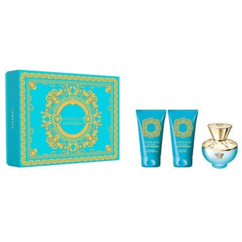 Versace Dylan Turquoise Pour Femme zestaw woda toaletowa spray 50ml + żel pod prysznic 50ml + żel do ciała 50ml