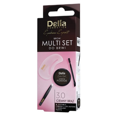 Delia Brow Multi Set zestaw do stylizacji brwi 3.0 Ciemny Brąz