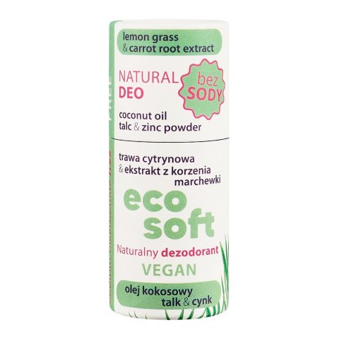 ECOSOFT Natural Deo naturalny dezodorant bez sody Sensitive 40g