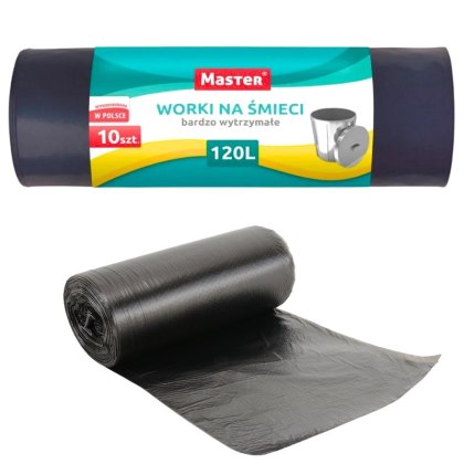 Master Worki na śmieci czarne LDPE mocne 120L