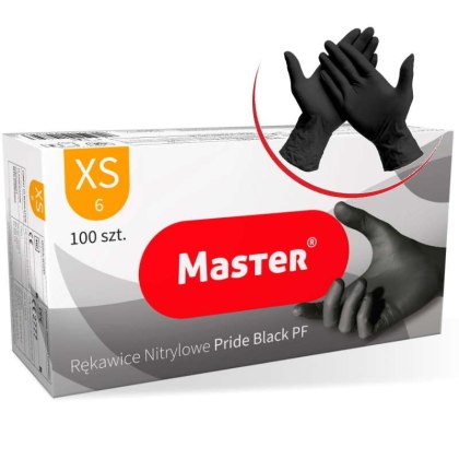 MASTER RĘKAWICE DIAGNOSTYCZNE NITRYL BLACK XS