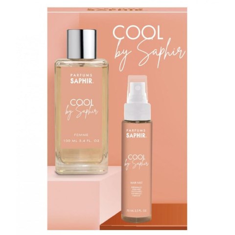 Saphir Cool Pour Femme zestaw woda perfumowana spray 100ml + mgiełka do włosów 75ml