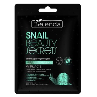 Bielenda Snail Beauty Secrets balansująco-regenerująca czarna maska w płacie