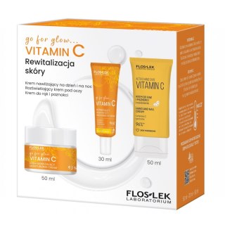 Floslek Go for glow...VITAMIN C Rewitalizacja skóry zestaw krem nawilżający na dzień i na noc 50ml + rozświetlający krem pod oczy 30ml +