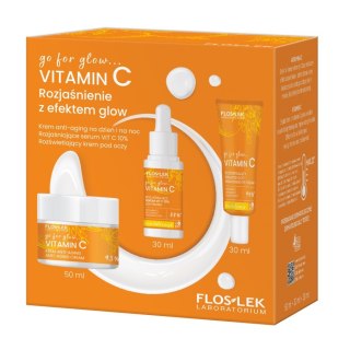 Floslek Go for glow...VITAMIN C Rozjaśnienie z efektem glow zestaw krem anti-aging na dzień i na noc 50ml + rozjaśniające serum Vit C 10