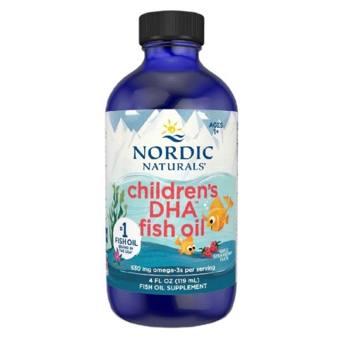 Nordic Naturals Children's DHA Omega-3 suplement diety syrop Truskawka 119ml